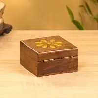 Шкатулка "Цветок" 10х10х6 см, дерево шишам