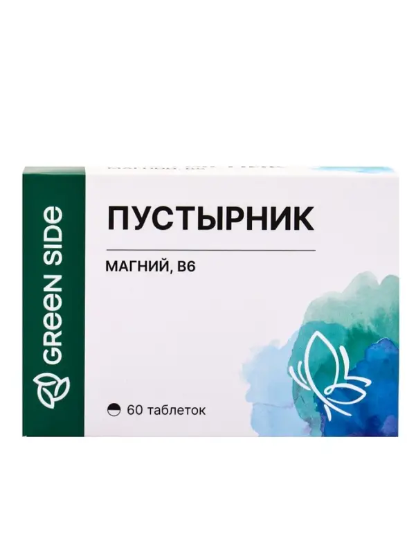 Пустырник, магний, В6, 60 таблеток, 550 мг