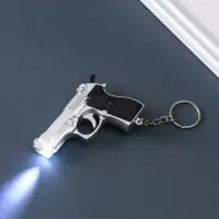 Фонарик - лазер брелок для ключей на кольце &laquo;Пистолет&raquo;, 2 режима, 7&times;5&times;1.7 см