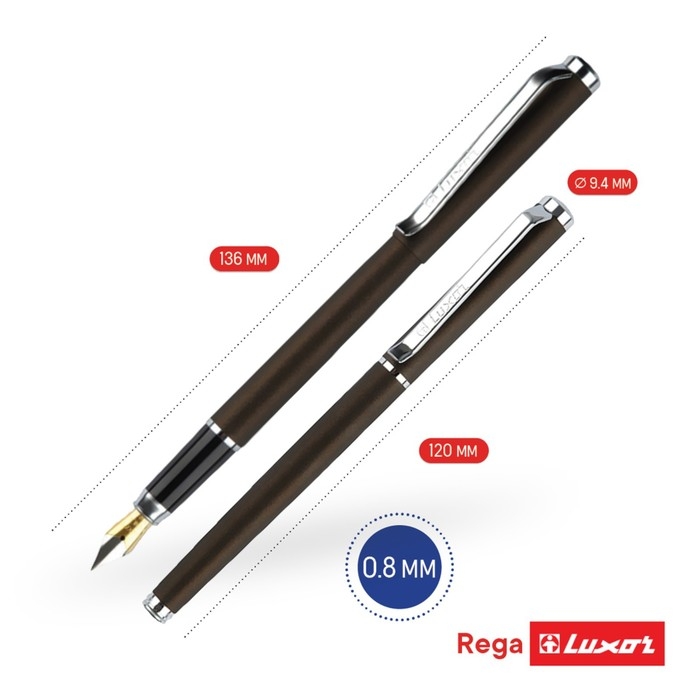 Ручка подарочная, перьевая Luxor Ручка подарочная, перьевая Luxor "Rega", чернила синие, графит, в футляре