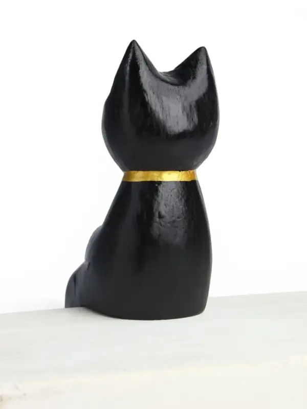 Сувенир &laquo;Кот сидячий&raquo;, 5&times;6&times;15 см, дерево, чёрный