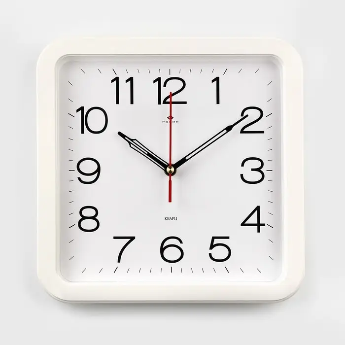 Часы настенные интерьерные, бесшумные, плавный ход, 29&times;29 см, белые, от батарейки 1&times;АА