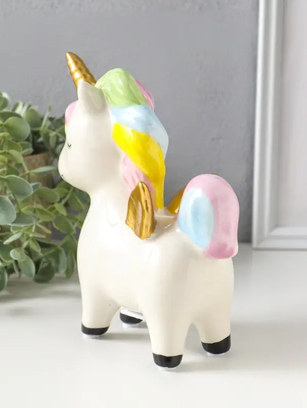 Копилка для денег &laquo;Единорожка с золотыми крылышками и рогом&raquo;, керамика, 15.5&times;6.9&times;18 см