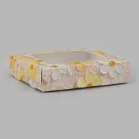 Коробка подарочная самосборная с окном &laquo;Цветы&raquo;, 13&times;13&times;3 см