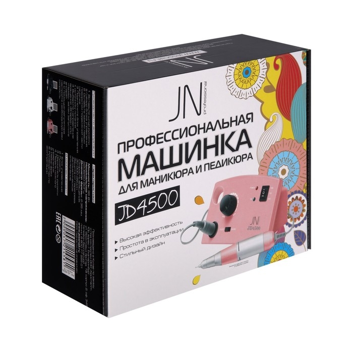 Аппарат для маникюра и педикюра JessNail JD4500, 6 фрез 30000 об/мин, 35 Вт, чёрный Аппарат для маникюра и педикюра JessNail JD4500, 6 фрез 30000 об/мин, 35 Вт, чёрный