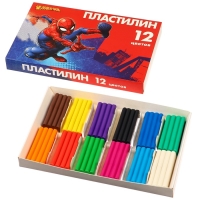 Пластилин 12 цветов 180 г «Супергерой», Человек-паук