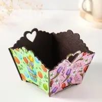Конфетница квадратная или подставка под пасхальный кулич №1. 10х13х13,5 см