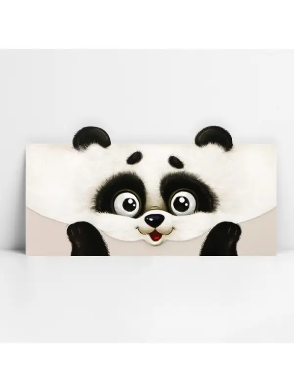 Конверт для денег фигурный «Весёлая панда», 17.5 х 8 см