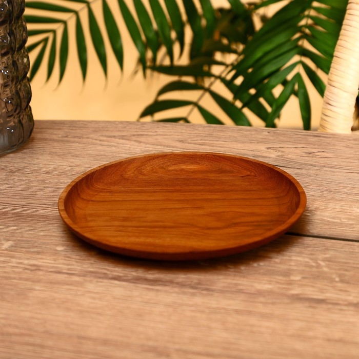 Тарелка 20х20х2 см, тиковое дерево