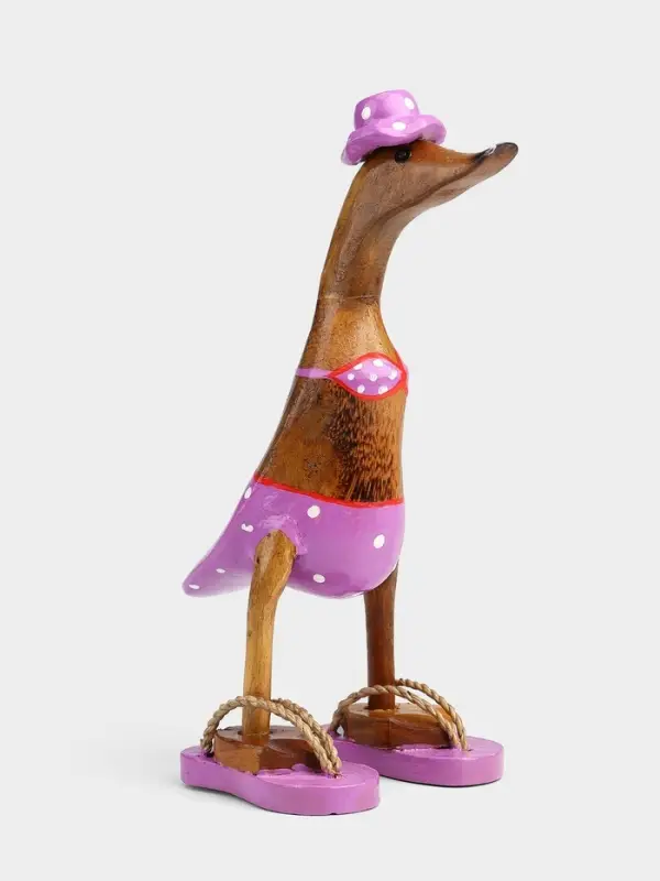 Сувенир &laquo;Утка в лиловом купальнике и сланцах&raquo;, 13&times;9&times;25 см, дерево