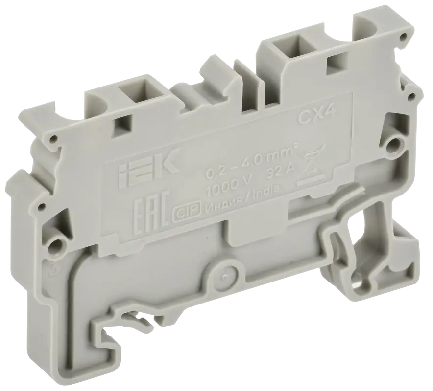 ARMAFIX Клемма пружинная CX4 4мм2 проходная серая IEK