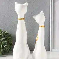 Набор фигур 2 шт. керамика &laquo;Love - коты&raquo;, со стразами, 26 см, белый