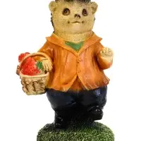 Садовая Фигура из полистоуна &laquo;Ёжик с клубникой&raquo;, 23&times;12&times;12 см