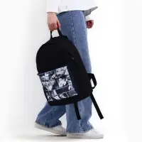 Рюкзак школьный молодёжный &laquo;Аниме&raquo;, 33&times;13&times;37, отдел на молнии, карман, чёрный