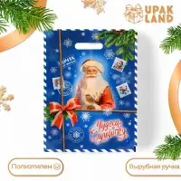 Пакет «Почта от деда мороза», полиэтиленовый с вырубной ручкой, 30×40 см