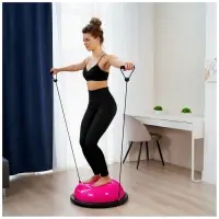 Полусфера BOSU гимнастическая ONLYTOP, массажная, с насосом, 55&times;25 см, розовая