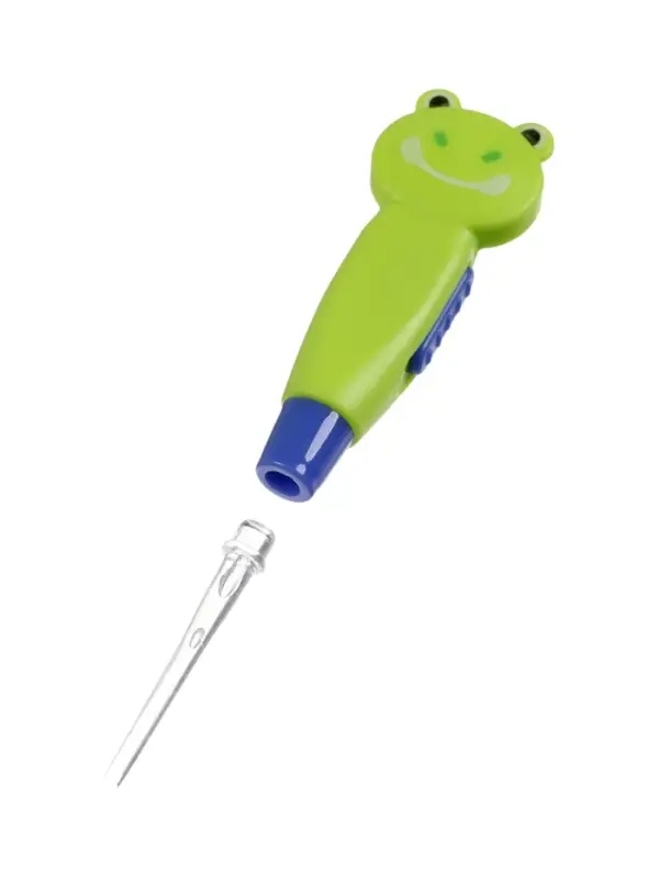 Палочка для чистки ушей LES-02, LED-подсветка, 3 насадки, от батареек, лягушка