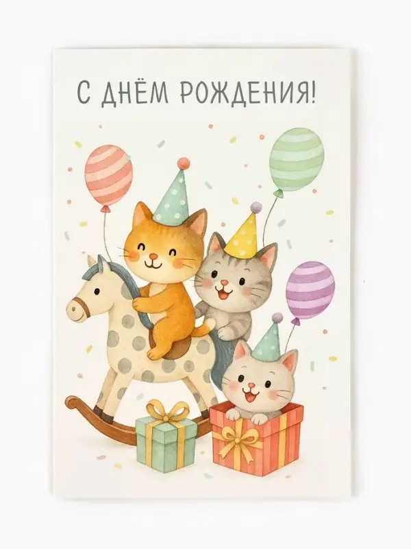 Открытка &laquo;В день рождения&raquo;, 12&times;18 см