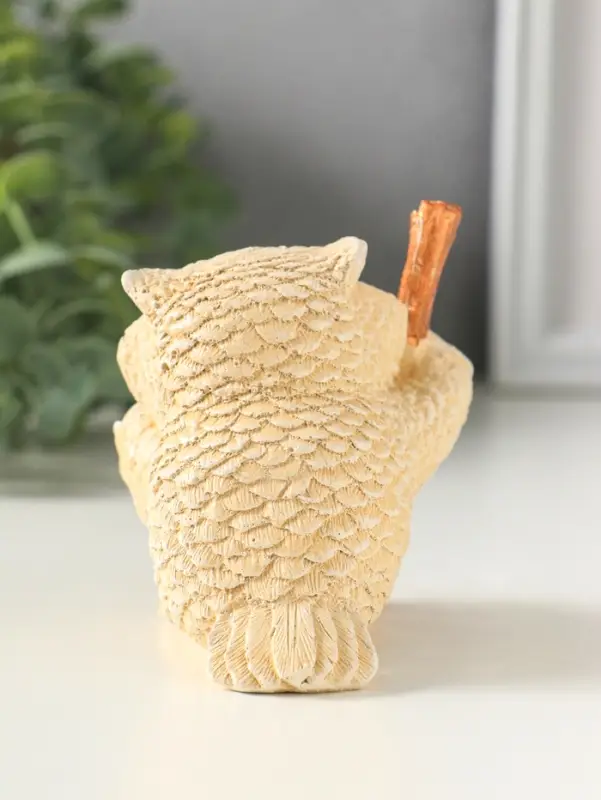 Фигурка гипс &laquo;Сова с биноклем&raquo;, 8&times;7 см, слоновая кость