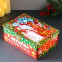 Шкатулка-ящик  самосборный большой "Красный Новый год", 28х19,5х11 см