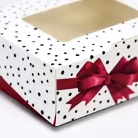Коробка складная «Красный бант» 10×8×3.5 см