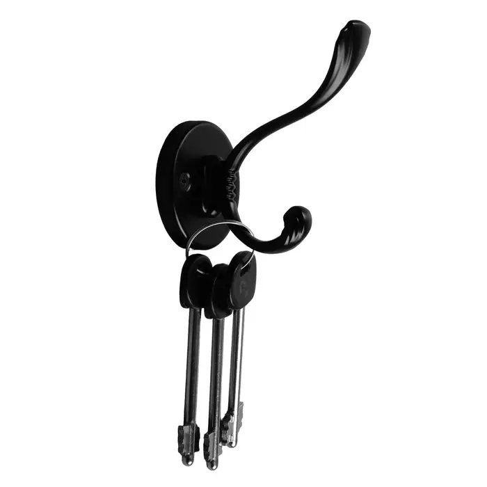 Крючок мебельный CAPPIO GRACE, двухрожковый, цвет черный