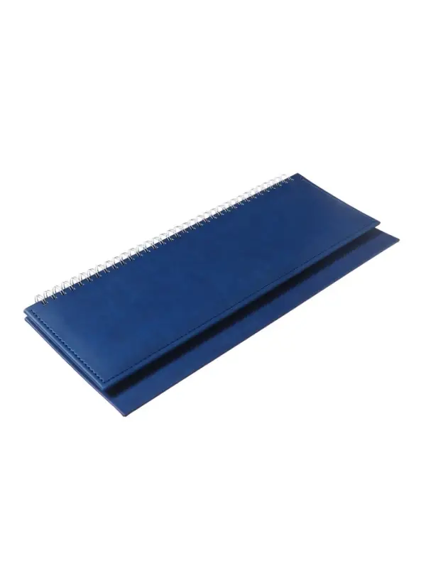 Планинг недатированный 100 х 300 мм, 56 листов, на гребне, обложка из искусственной кожи, синий