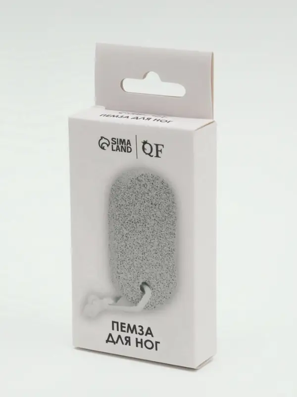 Пемза для педикюра, с подвесом, 9×4.5 см, в коробке, белая Пемза для педикюра, с подвесом, 9×4.5 см, в коробке, белая
