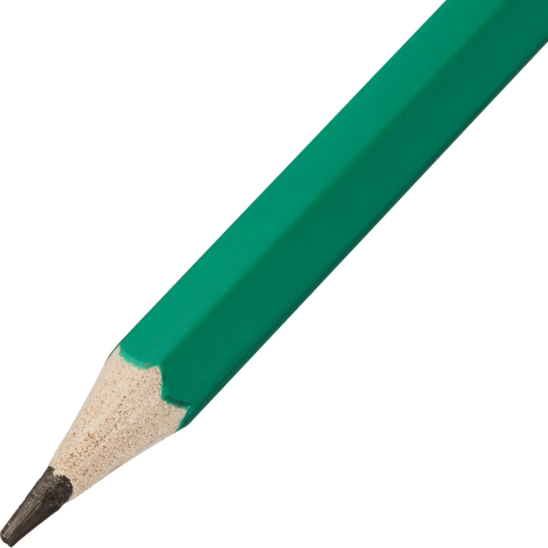 Карандаш чернографитный плаcтик, с ластиком,HB,зелен.корпус