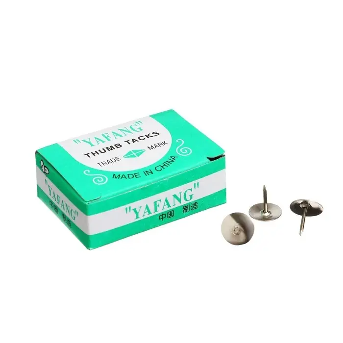 Кнопки канцелярские 12 х 10 мм., никелированные в картонной коробке, 50 штук Кнопки канцелярские 12 х 10 мм., никелированные в картонной коробке, 50 штук