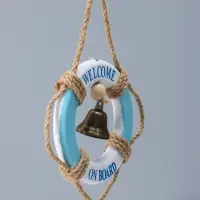 Сувенир интерьерный дерево "Спасательный круг с колоколом" 10,8х10,8х1,3 см