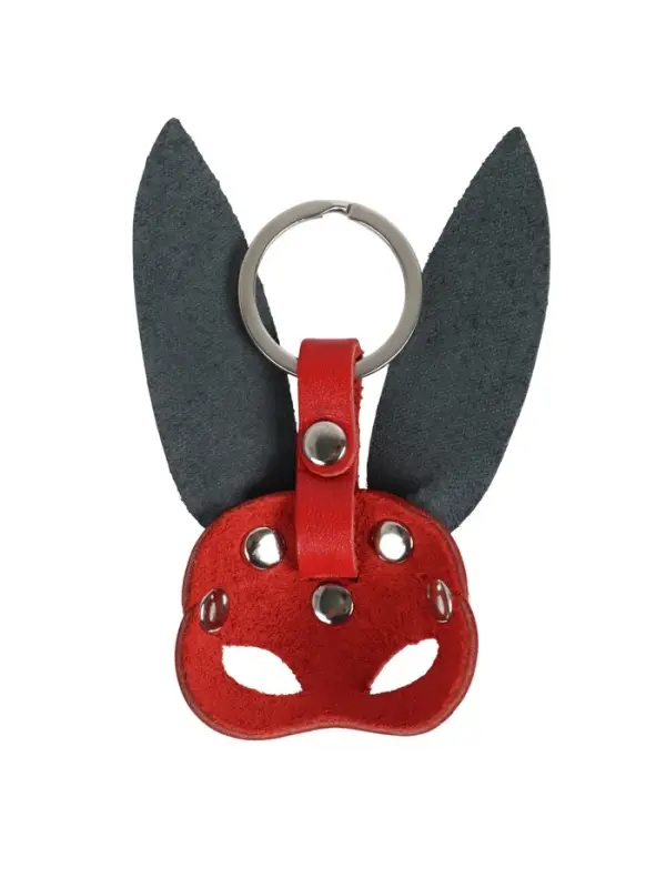 Брелок кожаный для автомобильного ключа, маска - заяц, натуральная кожа 9710409