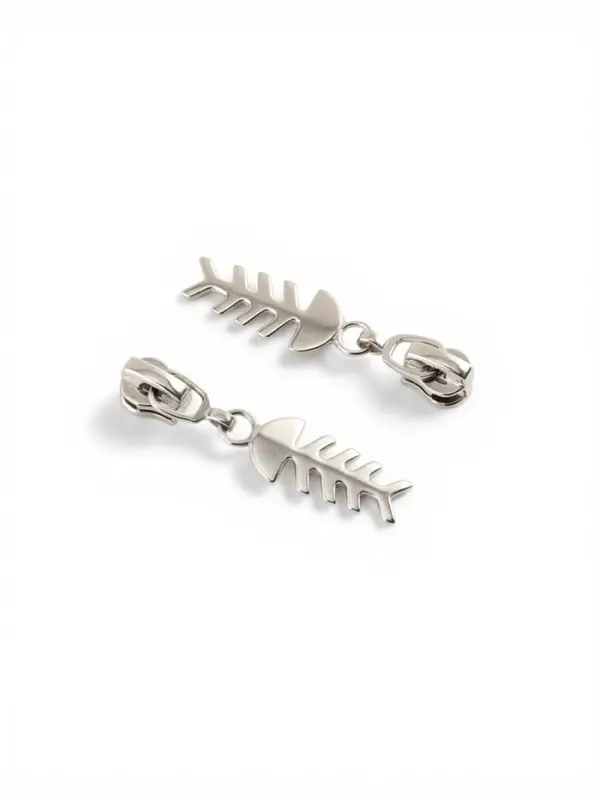 Бегунок для металлической молнии, №3, &laquo;Рыба&raquo;, 10 шт., цвет никель