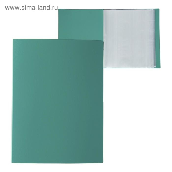 Папка с 100 вкладышами А4, 700 мкм, Calligrata, текстура Папка с 100 вкладышами А4, 700 мкм, Calligrata, текстура "песок", зелёная
