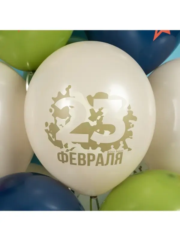 Воздушные шары латексные 12 Воздушные шары латексные 12" «23 Февраля, Настоящему Герою», 25 шт., 2-сторонние, МИКС