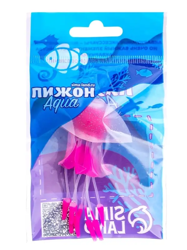 Декор для аквариума &laquo;Медуза&raquo;, 6&times;10 см, с утяжелителем, розовый