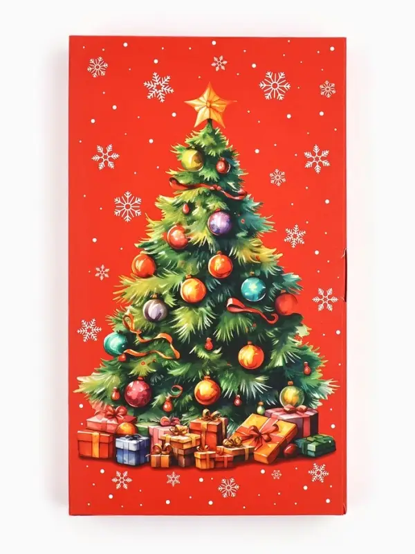 Коробка для шоколада новогодняя с местом для денег &laquo;Ёлочка&raquo;, 20&times;2&times;12 см