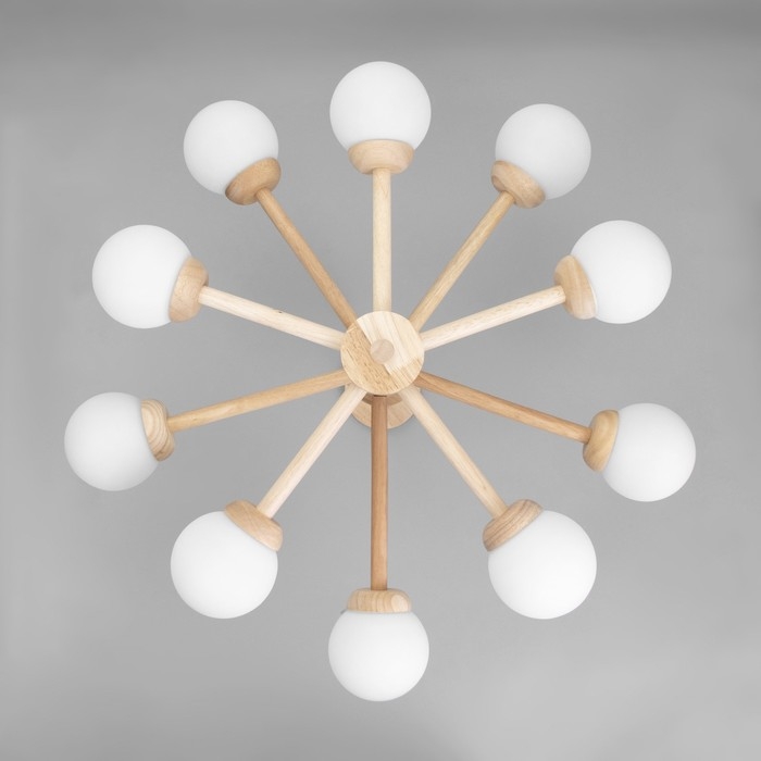 Люстра "Альберта" 10хЕ27 40Вт дерево 78х78х50см