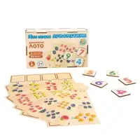 Лото &laquo;Моя первая арифметика&raquo;, с деревянными фишками