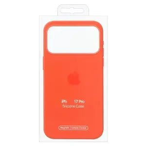 Чехол для iPhone 17 Pro Silicone Case 100% ORG (MagSafe + анимация NFC Clear) c LOGO Orange
