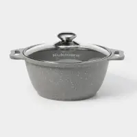Кастрюля KUKMARA, 2 л, d=20 см, h=10.5 см, антипригарное покрытие, литой алюминий, серая