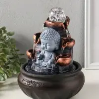 Фонтан настольный от сети, подсветка "Будда - мудра" 16х16х22 см