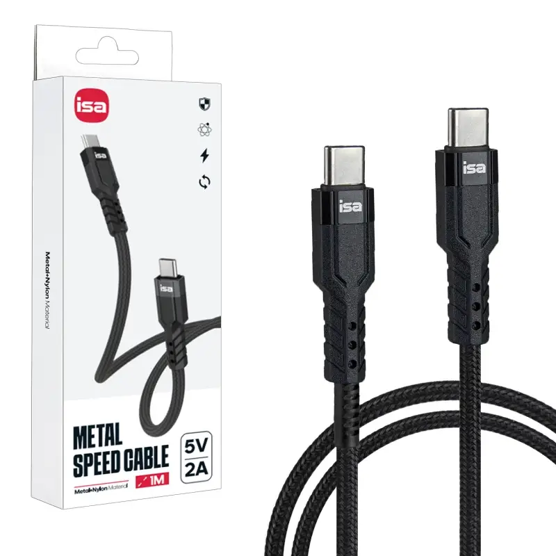 Кабель Type-C на Type-C 1m 2A BX-8 ISA черный