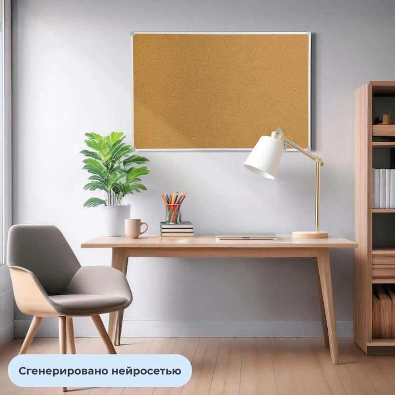 Доска пробковая Attache 60х90см, ПВХ профиль