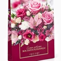 Пакет подарочный ламинированный, упаковка, &laquo;Любимая воспитательница&raquo;, L 28&times;38&times;9 см