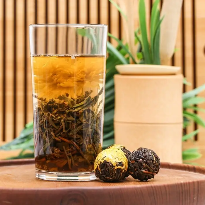 Китайский связанный зеленый чай, 50 г, желтая хризантема Китайский связанный зеленый чай, 50 г, желтая хризантема