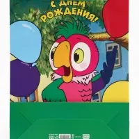 Пакет подарочный &laquo;С днём рождения&raquo;, 31&times;40&times;11.5 см, упаковка, Попугай Кеша