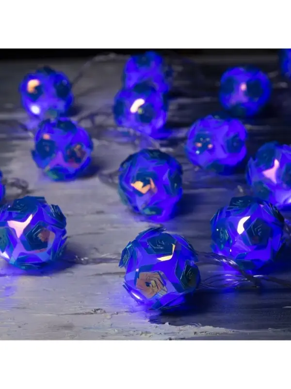 Гирлянда &laquo;Нить&raquo; 4.5 м с насадками &laquo;Цветочные шары&raquo;, IP20, прозрачная нить, 15 LED, свечение фиолетовое, 220 В