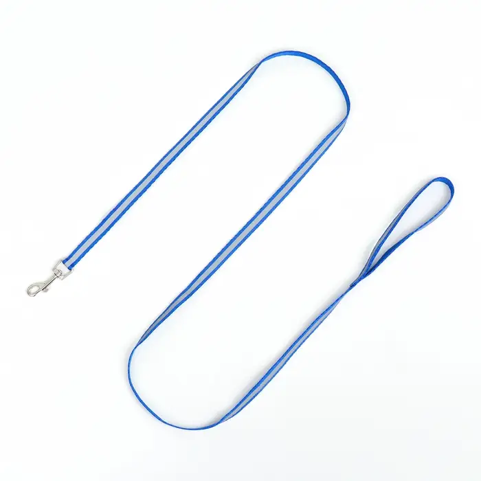 Комплект для кошек, шлейка 21-35 см, ширина 1 см, поводок 120 см, светоотражающий, синий