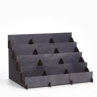 Подставка под открытки 12 ячеек по 12 см, 38.1&times;23&times;25 см, толщина 3 мм, коричневый